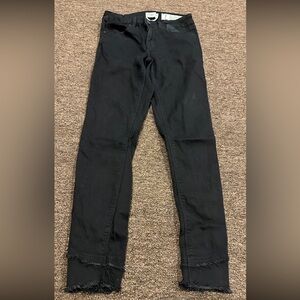 Indigo Rein Junior Ladies Skinny Ankle Jean Size 7 Stretch Black Mid Rise